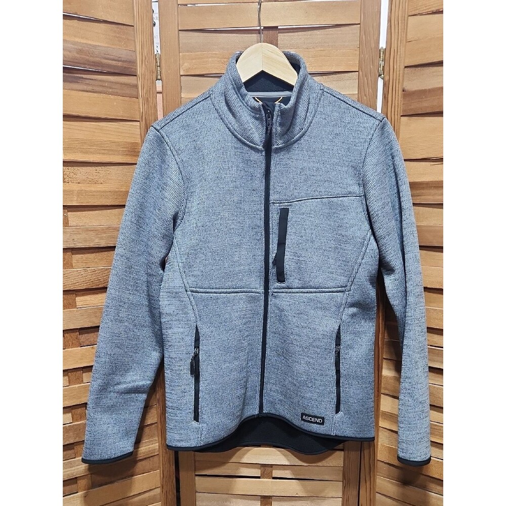 Ascend Heather Gray Women M Full Zip Jacket Coat Warm Outdoor Polyester